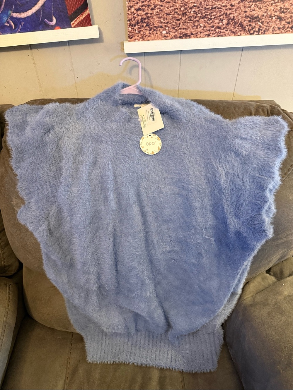 Soft Plush Blue Womenโs Sweater by